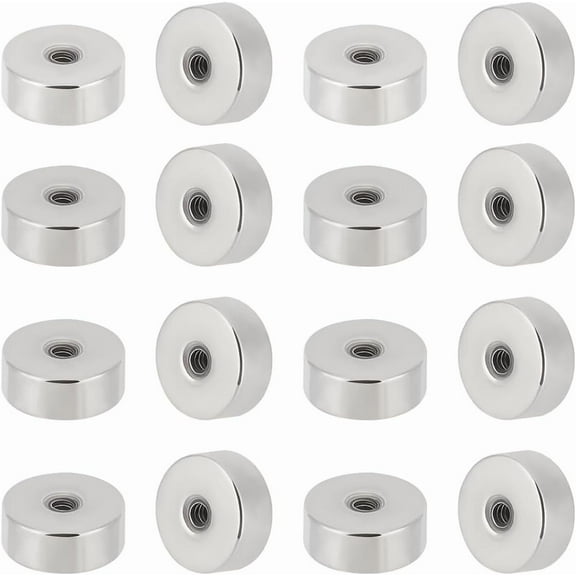 1 Box 50Pcs 304 Stainless Steel Screw Earring Backs Silver Flat Round Earring Backs for Jewelry Earring Making Supplies