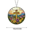 thumbnail image 3 of Flower Suncatcher Faux Stained Glass Window Hanging - Christ Wall Art with Bible Verse, Religious Home Decor Gift for Holidays & Special Occasions, 3 of 6
