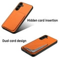 thumbnail image 3 of Nalacover Case Compatible with Samsung A34 5G, Wallet Case with Hidden Card Holder, withKickstand Card Slots Classic PU Cowhide Leather Cover for Men Women Girls for Samsung Galaxy A34 5G, Orange, 3 of 10