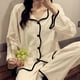 thumbnail image 1 of Pijama de mujer otoño e invierno cárdigan ins dulce simple estudiante oso lindo dibujos animados primavera ropa de casa traje, 1 of 6