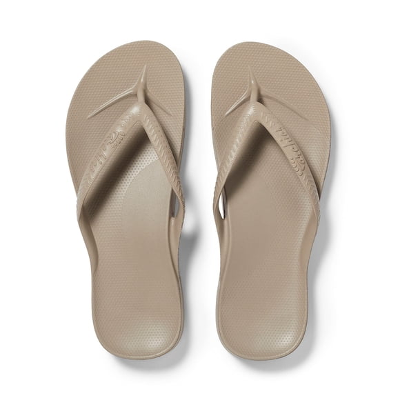Sandalias tipo flip flop ARCHIES con soporte ortopédico para el arco, color topo