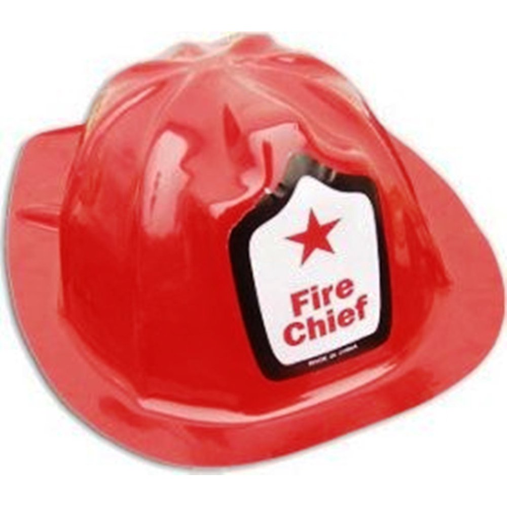 Fire Fighter Man Chief Firefighter Fireman Red Plastic Helmet Costume