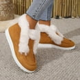 thumbnail image 4 of Womens Snow Boots Suede Fuzzy Loafers Winter Lightweight Soft Sole Thickened Warm Slip on Low Top House Shoes, 4 of 6