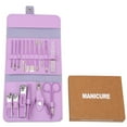 thumbnail image 2 of BE-TOOL 16PCS Women Man Manicure Professional Pedicure Set with Storage Bag Nail Scissors Grooming Kit for Nail Foot Facial Care Purple, 2 of 9