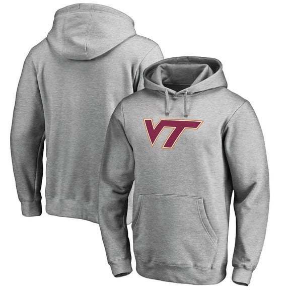 Men's Ash Virginia Tech Hokies Primary Team Logo Pullover Hoodie