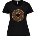 thumbnail image 3 of Inktastic Brown Donut, Donut With Colorful Sprinkles, Frosting Women's Plus Size T-Shirt, 3 of 5