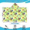 thumbnail image 2 of Rooster and Sunflower Green Pattern Hooded Bath Towel Wrap for Teens Ages 3 To 12, Soft Lightweight Quick Dry Microfiber Bath Beach Pool, 60"x35", 2 of 6