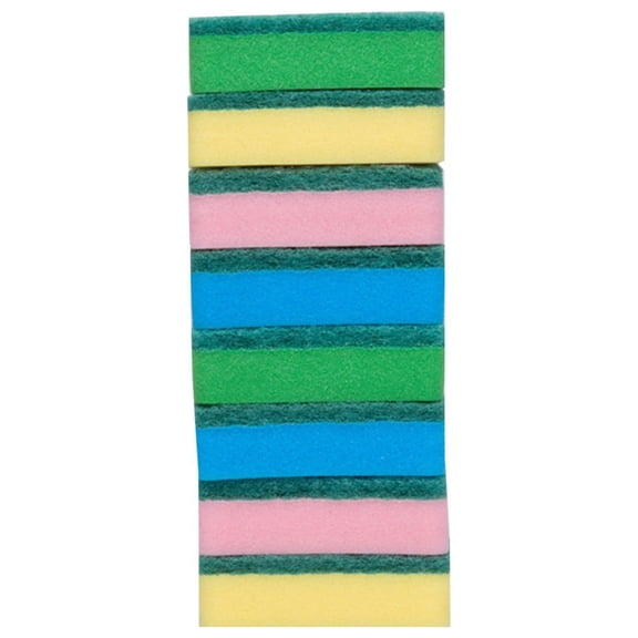 20-Pack Multicolor Double-Sided Kitchen Scrub Sponges, Nano Cleaning Dishwashing Pads for Pots & Pans (1 set of 20)