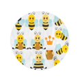 thumbnail image 2 of KDAGR 60 inch Round Beach Towel Blanket Yellow Cute Bumble Bees Beehive Black Bumblebee Cartoon Flower Travel Circle Circular Towels Mat Tapestry Beach Throw, 2 of 2