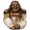 White, variant on Stoneage Arts Buddha - Monk Bring Joyful Energy Evoking The Pictorial Maxim See No Evil, Hear No Evil, Speak No Evil (Orange, NoHear, 4 Inch)