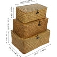 thumbnail image 4 of 3 Pack Wicker Shelf Baskets Bin with Lid, Handwoven Basket Storage Bins Rectangular Household Basket Boxes,Makeup Organizer for Shelf Wardrobe Home Organizer(9"+10"+11"), 4 of 9