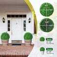 thumbnail image 3 of Topbuy 2 PCS Artificial Boxwood Topiary Balls 19.5” Faux Plants Decorative Boxwood Balls with White Flowers & Holly Leaves, 3 of 7