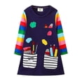 thumbnail image 1 of Robes d'École pour Enfants 2-8 Ans avec Poches Broderie Stylo Manches Longues Automne Style Preppy, 1 of 5