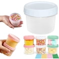thumbnail image 5 of 1 Pcs Plastic Containers with Lids,Mini Plastic Containers,Reusable Transparent Stackable Storage Containers, for Snack Lunch Meal Prep Salad Dressings,Leakproof Freezer Containers,(White,160ml), 5 of 8