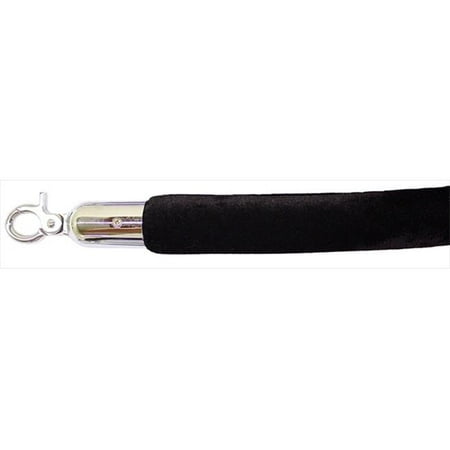 

VIP Crowd Control 1652 72 in. Velour Rope with Mirror Closable Hook - Black