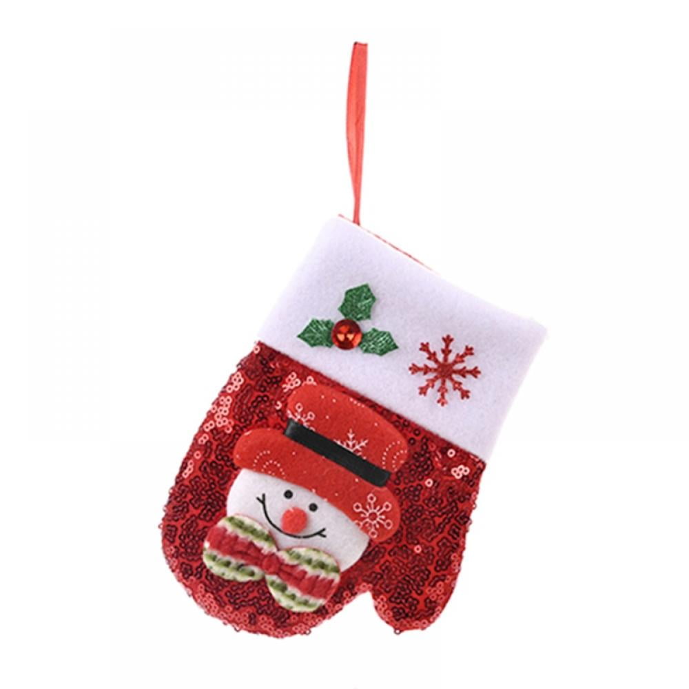 Sundatebe 12 Pcs Mini Christmas Socks Decoration Cutlery Holder Pockets Xmas Tree Decoration 