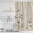 thumbnail image 2 of Retro Beige Flowers Shower Curtain Set - Extra Long 72" x 96" Washable Bathtub Curtain with 12 Hooks, Rustic Abstract Floral Simple Art Waterproof Fabric Shower Curtains for Bathroom/Bathtub Décor, 2 of 6