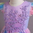 thumbnail image 3 of IBTOM CASTLE Kids Girls Long Communion Princess Dresses Flower Pageant Party Wedding Floor Length Dance Evening Gowns 7-8 Years Rainbow Purple, 3 of 8