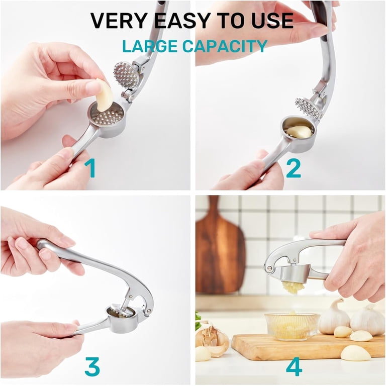 Garlic Press With Ergonomic Handle, Rust Proof Stainless Steel photo 5