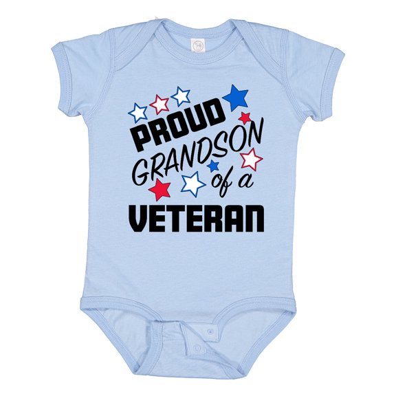 Inktastic Proud Grandson of a Veteran Veterans Day Boys Baby Bodysuit