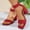 Red, variant on Viluyesy Women's Dress Sandals, Comfortable Square Toe Heart Ankle Buckle Strap Ladies Office Wedding Shoes Black 6.5