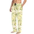 thumbnail image 2 of FORMRS Mens Pajama Pants with Pockets Sleepwear Lounge Bottoms Sizes S-2XL, Yellow Floral Rabbit, 2 of 7