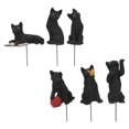 thumbnail image 4 of Gato de resina para Césped ANGGREK Estatua de Gato Negro decoración de fiestas, 4 of 8