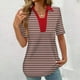 thumbnail image 4 of Tops Cortos para las Mujeres Blusas Impresas Manga Corta Turndown Collar Camiseta, Tops de Blusa para las Mujeres Casual, 4 of 5