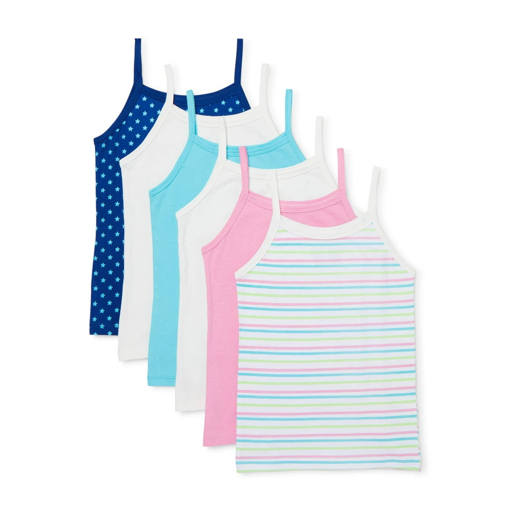 Pink Label Pink Label Girls Cami Undershirts 6Pack, Sizes SXL