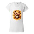 thumbnail image 2 of Wild Bobby, Lion With Sunglasses Animal Lover Womenâ€™s Standard V-Neck Tee, White, 2XL, 2 of 3