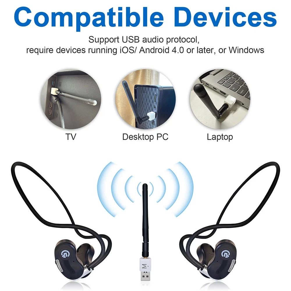 Wireless Headphones for TV Watching, Comfortable for Seniors with Bluetooth 5.3
