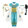 thumbnail image 2 of Vestido de jazmín para niñas, disfraz de princesa Aladino, disfraz de fiesta de cumpleaños para niños, Top + pantalón + diadema, conjunto de Vestidos, ropa 11-12T (etiqueta 160) Gao Jinjia LED, 2 of 2