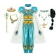 thumbnail image 2 of Vestido de jazmín para niñas, disfraz de princesa Aladino, disfraz de fiesta de cumpleaños para niños, Top + pantalón + diadema, conjunto de Vestidos, ropa 5-6T (etiqueta 130) Gao Jinjia LED, 2 of 2
