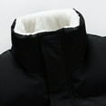thumbnail image 6 of Lovskoo Mens Winter Coats Fuzzy Fleece Lined Quilted Jacket Zipper Open-Front Cardigan Stand Collar Loose Solid Color Long Sleeve Cotton-Padded Coat Black, 6 of 9