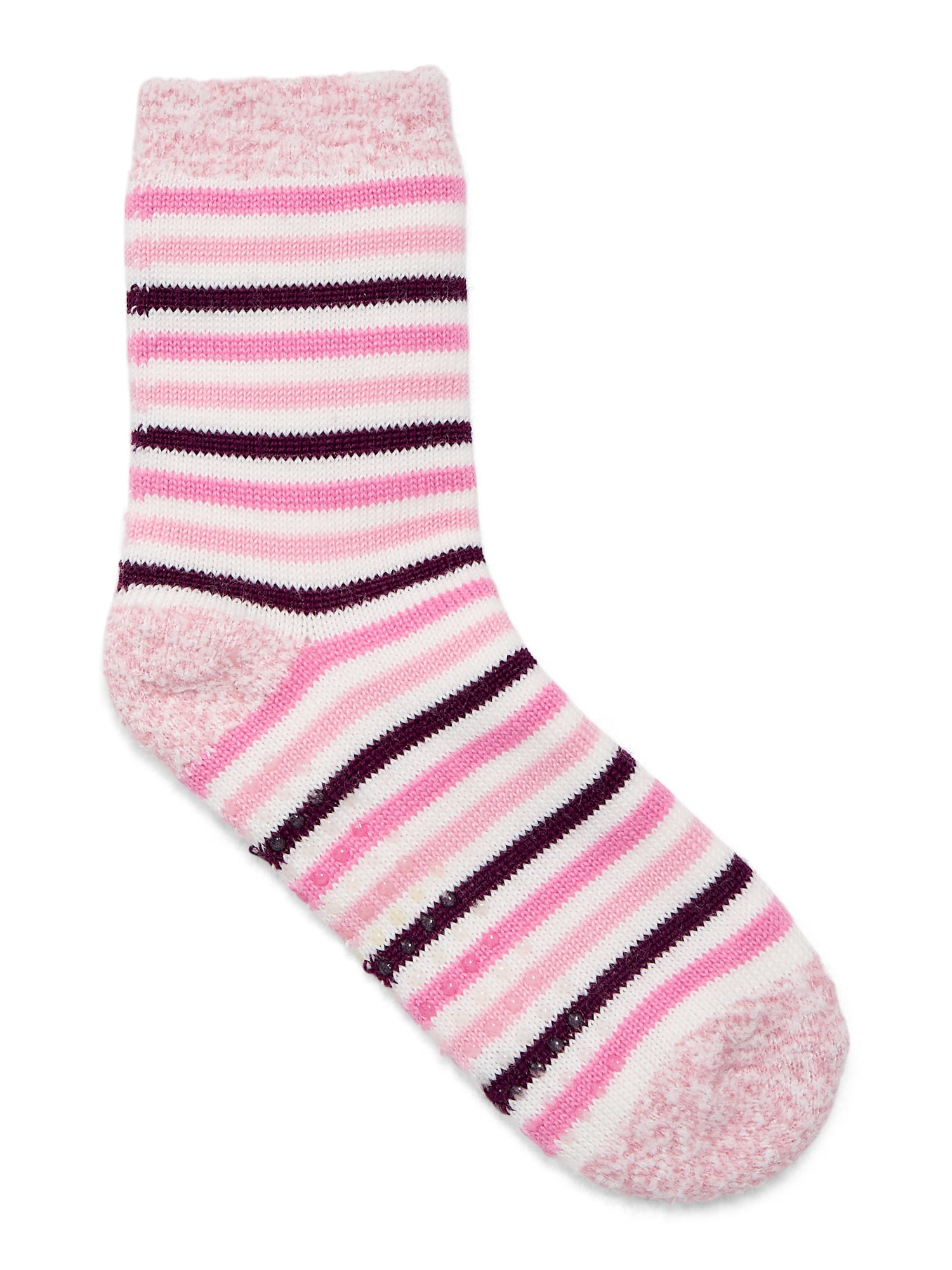 Joyspun Women's Double Layer Crew Lounge Socks, 3-Pack, Fits Shoe Sizes 4-10