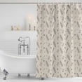 thumbnail image 3 of Black Beige Fall Shower Curtain, Waterproof Shower Curtains for Bathroom, Thanksgiving Autumn Leaves Elegant Pastoral Washable Fabric Bathtub Curtain Set Bath Decor with 12 Hooks Stall 36"x72", 3 of 8