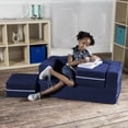 thumbnail image 4 of Jaxx Zipline Modular Kids Loveseat & Ottomans / Fold Out Lounger, Navy, 4 of 5