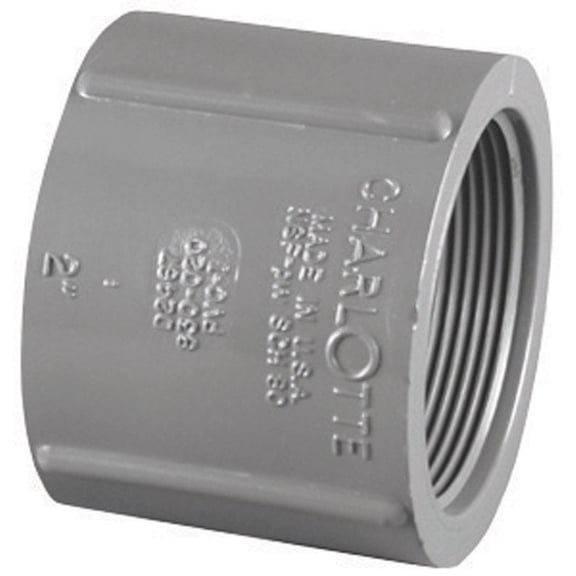 Charlotte Pipe Coupling Fpt X Fpt 1/2 " 140 Deg. Gray Schedule 80 Pvc