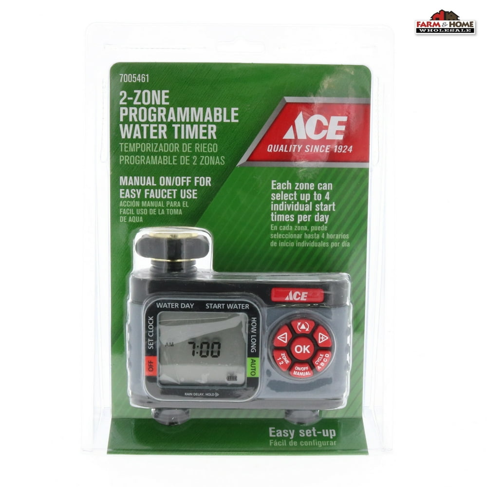 2 Zone Programmable Digital Water Timer Controller Lawn Garden NEW