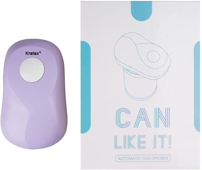 Kratax Electric Can Opener, One Touch Can Opener for Cans of Any Shape,  Auto Stop When Finished, Ergonomic, Food-Safe, Battery Operated Automatic Can  Opener Purple 
