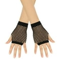 thumbnail image 3 of Short Fingerless Fishnet Gloves for Women Mesh Goth 80s Style Accessories, 3 of 8