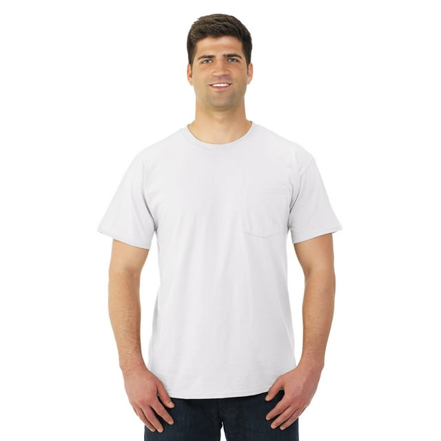 Jerzees T-Shirt à Col Ras du Cou à Manches Courtes avec Poche pour Hommes DRI-POWER Active, TG, Blanc