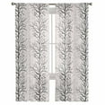 thumbnail image 3 of Black Botanical Sheer Curtains 63 Inches Length 2 Panels Set, Window Sheer Curtains for Living Room/Bedroom, Farmhouse Spring Summer Branch Light Filtering Rod Pocket Curtain 52'' x 63'' x 2, 3 of 7