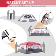 Ktaxon Camping Large Tent 14 Person Family Cabin Tents,2 Rooms,Straight Wall with Carry Bag