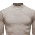 thumbnail image 6 of FRSASU Mens Turtleneck Long Sleeve Shirts thermal Mock Neck Pullover Sweater Tops Fitted Lightweight Undershirt Beige, 6 of 6
