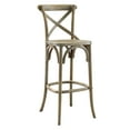 thumbnail image 2 of Modway Gear 43.5" Modern Style Elm Wood X-brace Back Bar Stool in Gray Finish, 2 of 10