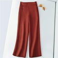 thumbnail image 2 of Outfmvch Flowy Pants for Women With Side Pockets Women' S Culottes Wide Leg Linen Pants Trousers with Pockets Culottes for Women High Waisted Linen Pants Women Flowy Lounge Beach Pants Red M-3XL, 2 of 3