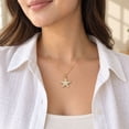 thumbnail image 4 of Green Jiss Exquisite Starfish Necklace – Gold-Plated Textured Starfish Pendant with Pavé Cubic Zirconia (CZ) on a Box Chain; A Perfect Summer Beach/Ocean-Themed Jewelry Gift for Her, 4 of 6