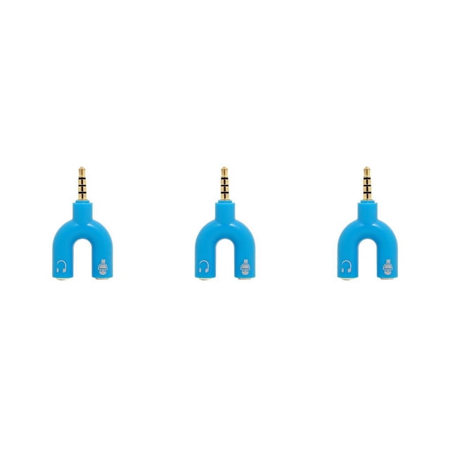 Seitruly Divisor de audio de 3,5 mm Conector estéreo 2 en 1 Convertidor de sonido externo Micrófono Auriculares Computadora Tablet Accesorios azul Type1 NO1