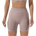 thumbnail image 2 of AXXD Yoga Shorts for Women,Yoga Shorts With Pockets for Women,Women Athletic Yoga Casual Stetch Shorts,Solid,High Waist Rise,Butt LiftingBeige,L (US:8), 2 of 7